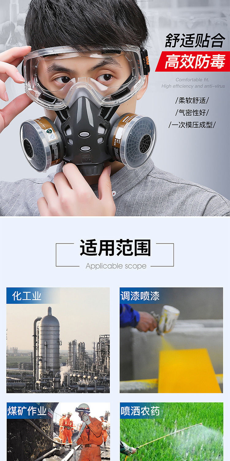 The best n95 gas mask with Goggles for COVID-19(图8)